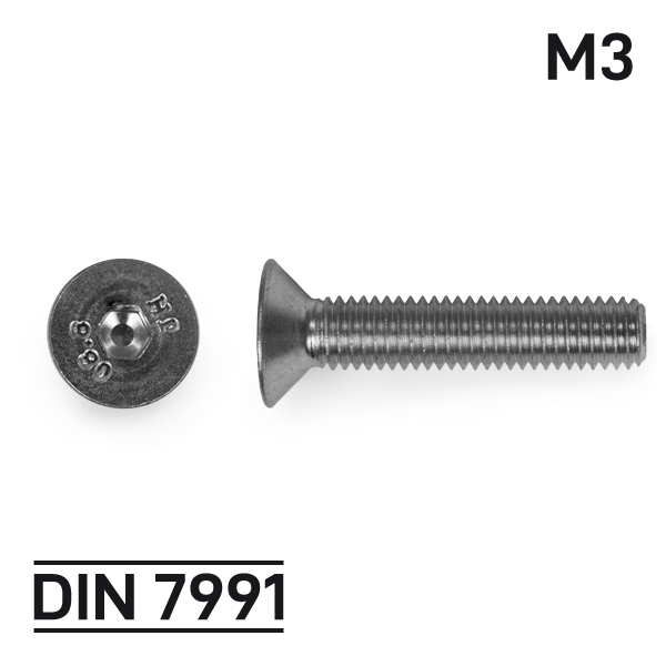 DIN 7991 Lot de 100 vis à tête fraisée avec six pans M2,5 x 4 à M12 x 150 En acier inoxydable A2 