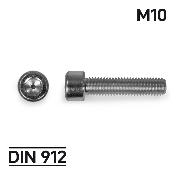 Zylinderschrauben mit Innensechskant DIN 912 8.8 Stahl galv verz M 10 